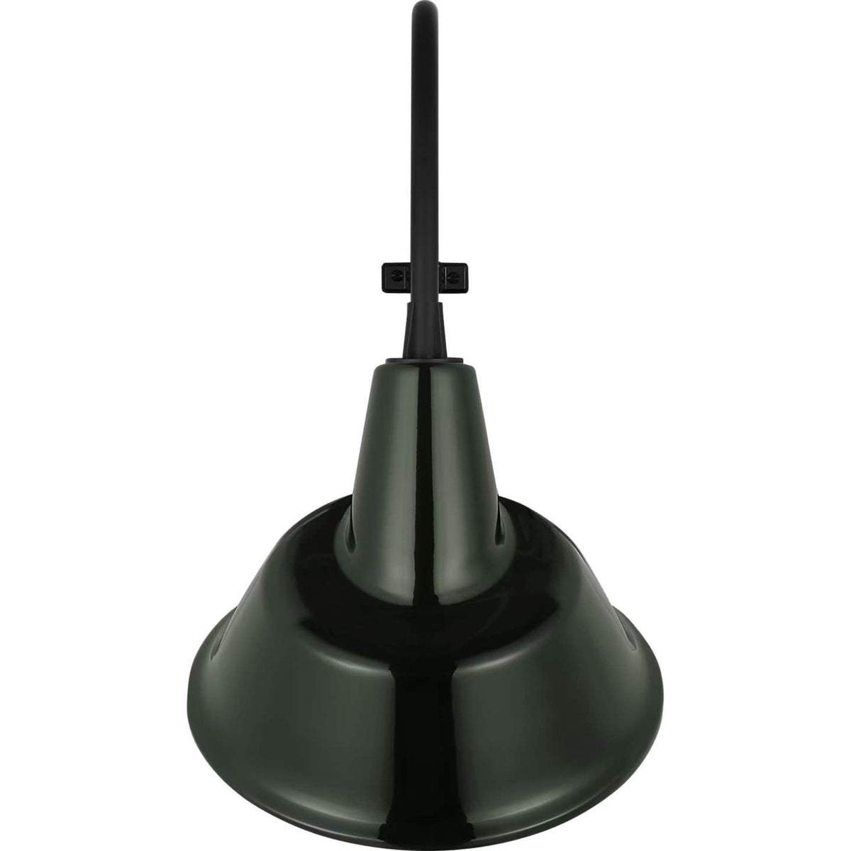 Thomas O'Brien Academy 18" Larrabee Barn Light in Matte Black with 12.5" Green Tilted Bowers Shade W12.5" x H27" x E21.25"