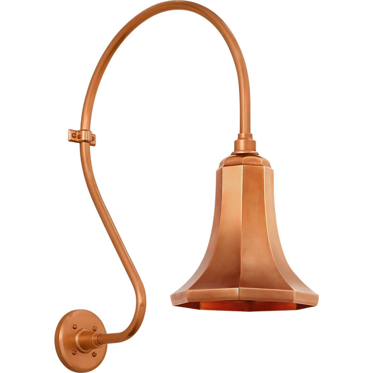 Thomas O'Brien Academy 18" Larrabee Barn Light in Soft Copper with 9.25" Savannah Shade W9.25" x H27" x E22.25"