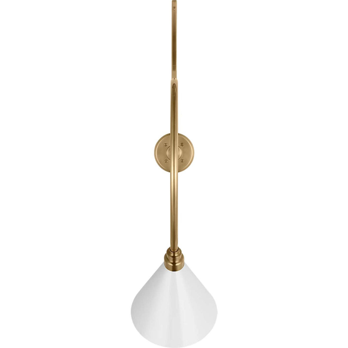 Thomas O'Brien Academy 26.5" Anchored Larrabee Barn Light in Hand-Rubbed Antique Brass with 9" White Conical Savannah Shade W9" x H37" x E26.5"