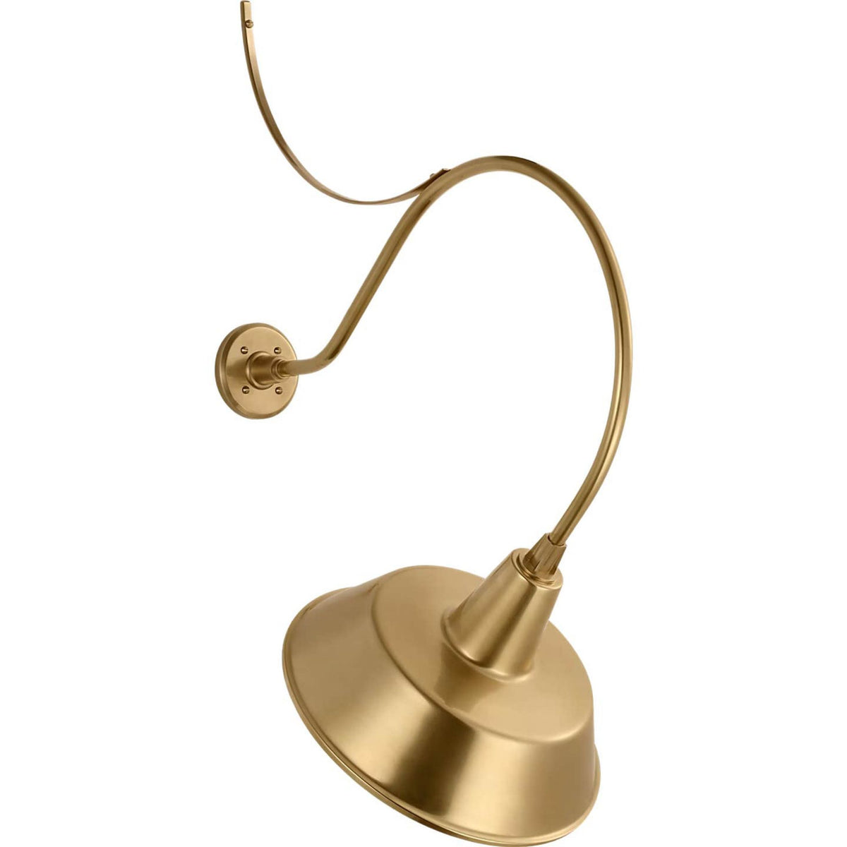 Thomas O'Brien Academy 26.5" Anchored Larrabee Barn Light in Hand-Rubbed Antique Brass with 16" Bowers Shade W16" x H39.5" x E26.5"