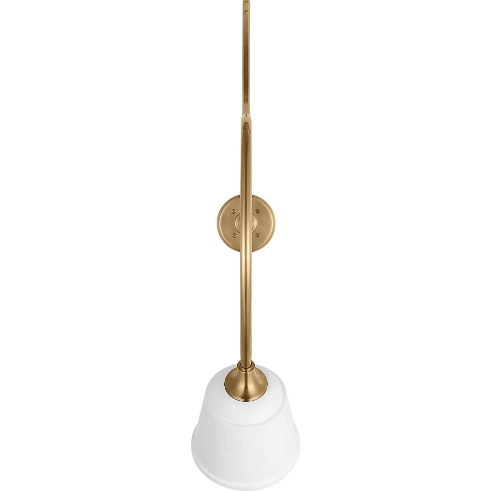 Thomas O'Brien Academy 26.5" Anchored Larrabee Barn Light in Hand-Rubbed Antique Brass with 8" White Rockhouse Shade W8" x H35.75" x E26.5"