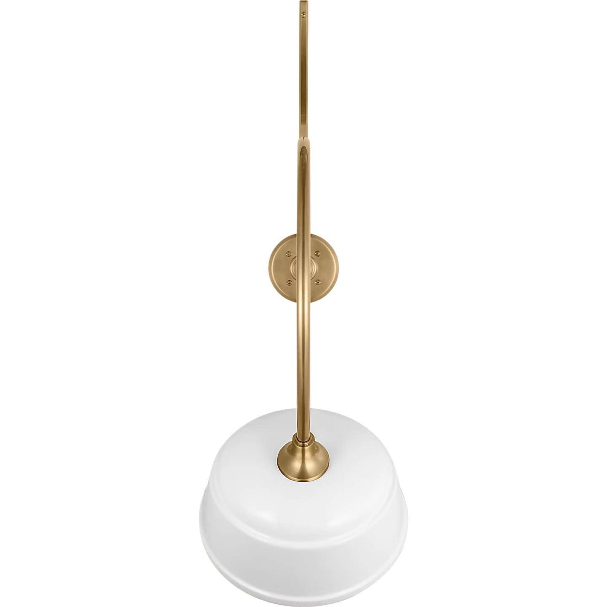 Thomas O'Brien Academy 26.5" Anchored Larrabee Barn Light in Hand-Rubbed Antique Brass with 12.5" White Rockhouse Shade W12.5" x H36.5" x E26.5"