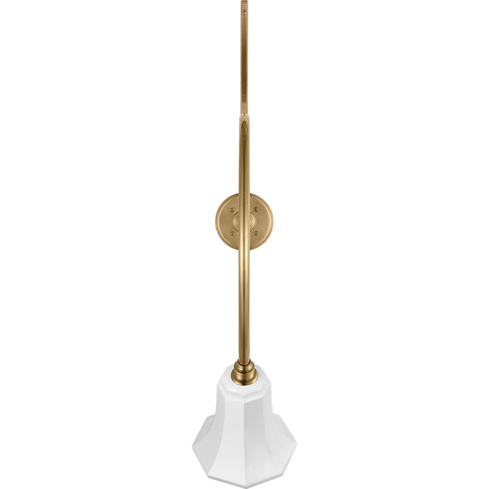 Thomas O'Brien Academy 26.5" Anchored Larrabee Barn Light in Hand-Rubbed Antique Brass with 7.5" White Savannah Shade W7.5" x H35.75" x E26.5"