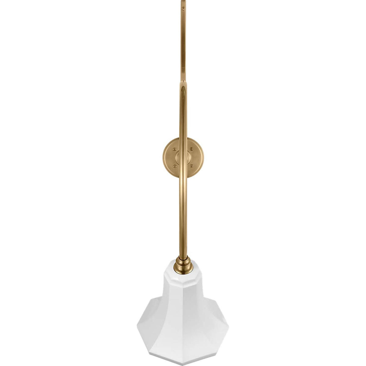 Thomas O'Brien Academy 26.5" Anchored Larrabee Barn Light in Hand-Rubbed Antique Brass with 9.25" White Savannah Shade W9.25" x H37.75" x E26.5"