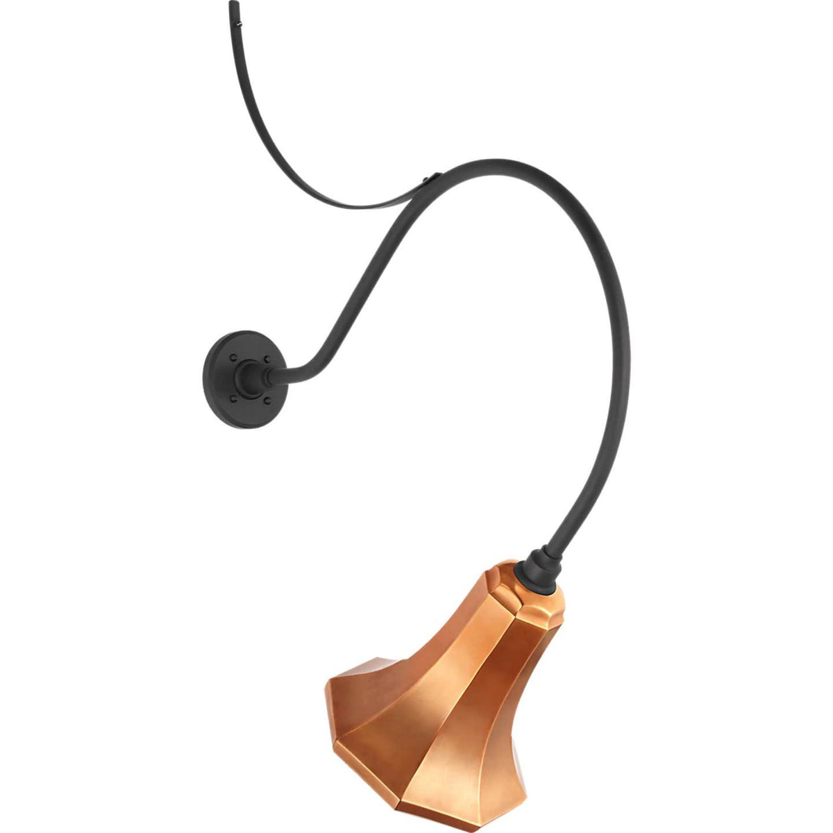Thomas O'Brien Academy 26.5" Anchored Larrabee Barn Light in Matte Black with 9.25" Soft Copper Savannah Shade W9.25" x H37.75" x E26.5"