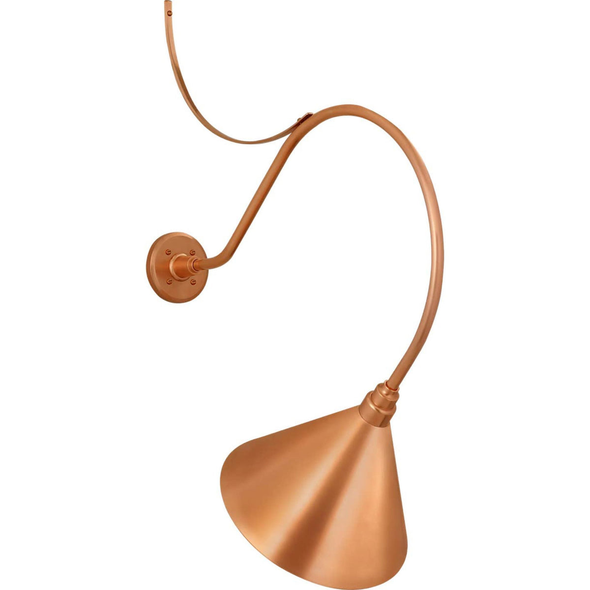 Thomas O'Brien Academy 26.5" Anchored Larrabee Barn Light in Soft Copper with 12.5" Conical Savannah Shade W12.5" x H38.25" x E26.5"