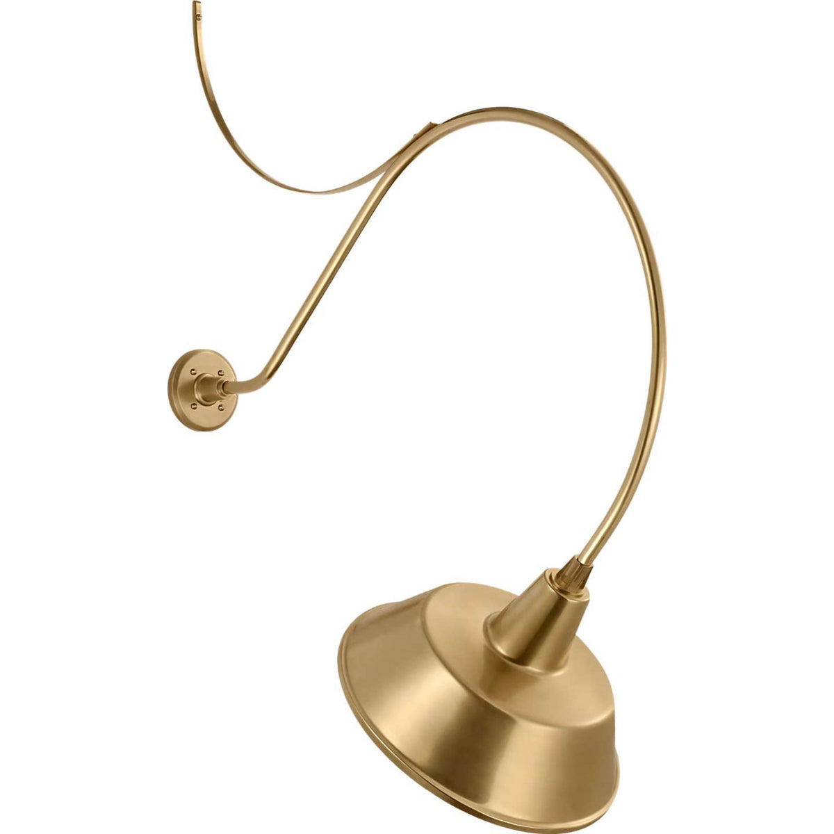 Thomas O'Brien Academy 36" Anchored Larrabee Barn Light in Hand-Rubbed Antique Brass with 16" Bowers Shade W16" x H45.75" x E36"