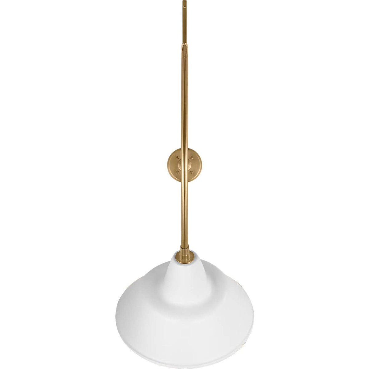 Thomas O'Brien Academy 36" Anchored Larrabee Barn Light in Hand-Rubbed Antique Brass with 16" White Bowers Shade W16" x H45.75" x E36"