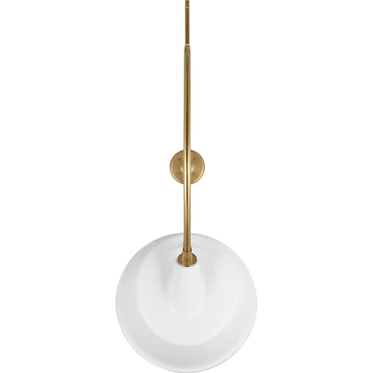 Thomas O'Brien Academy 36" Anchored Larrabee Barn Light in Hand-Rubbed Antique Brass with 16" White Tilted Bowers Shade W16" x H46.5" x E36"
