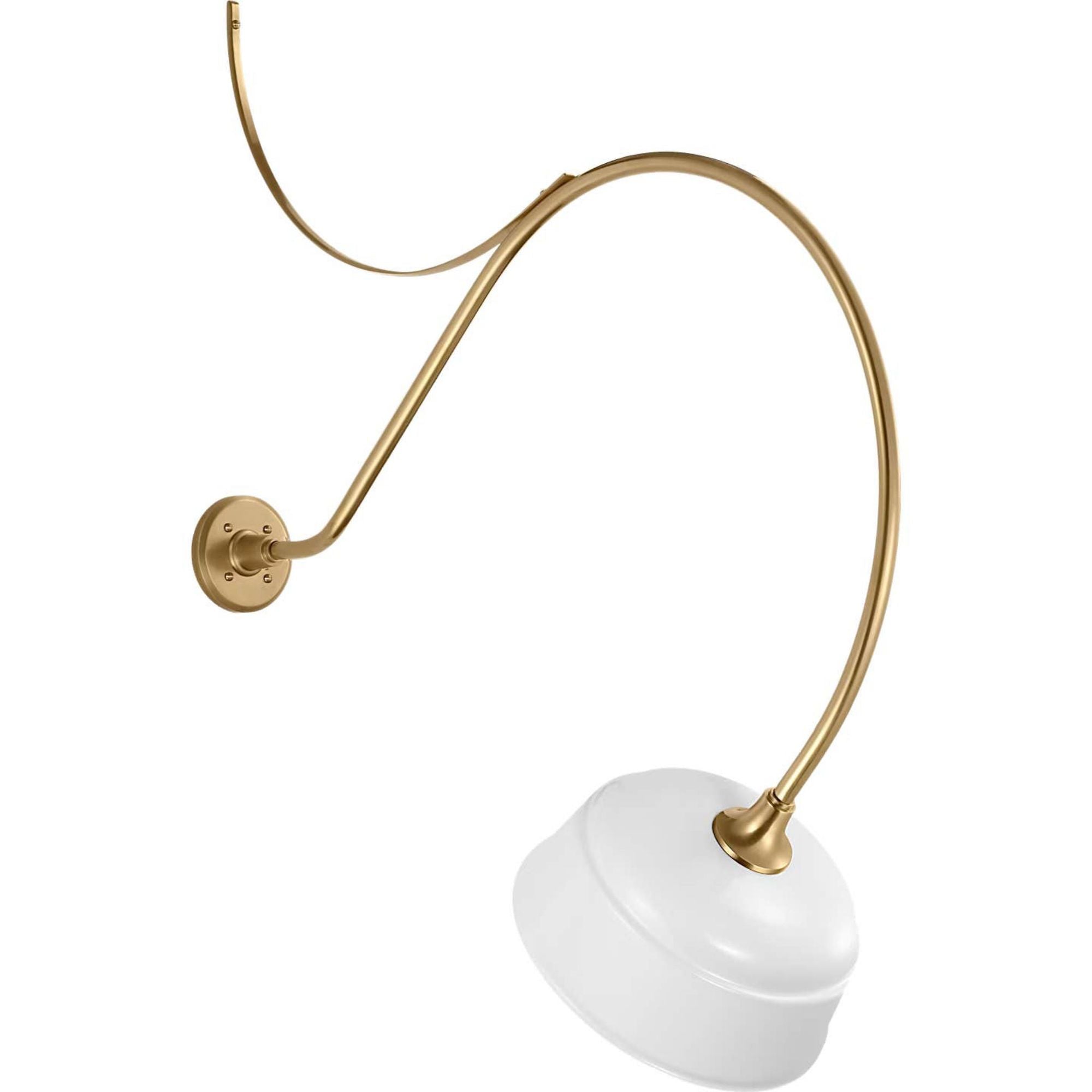 Thomas O'Brien Academy 36" Anchored Larrabee Barn Light in Hand-Rubbed Antique Brass with 12.5" White Rockhouse Shade W12.5" x H43" x E36"
