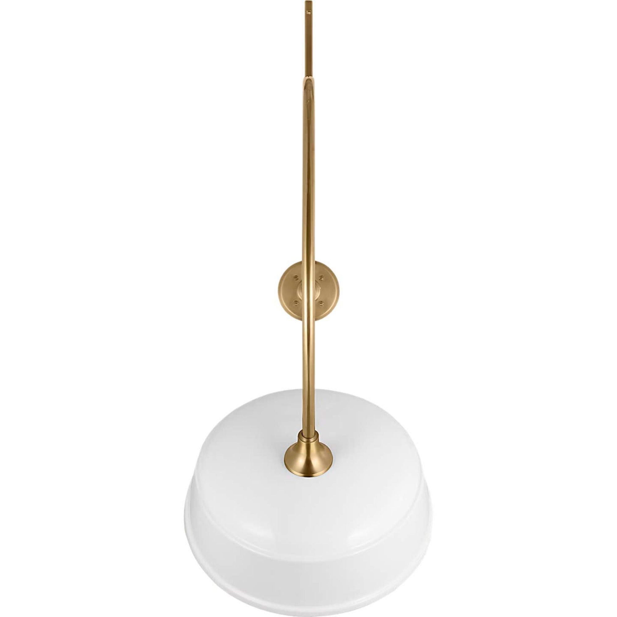 Thomas O'Brien Academy 36" Anchored Larrabee Barn Light in Hand-Rubbed Antique Brass with 16" White Rockhouse Shade W16" x H44.25" x E36"