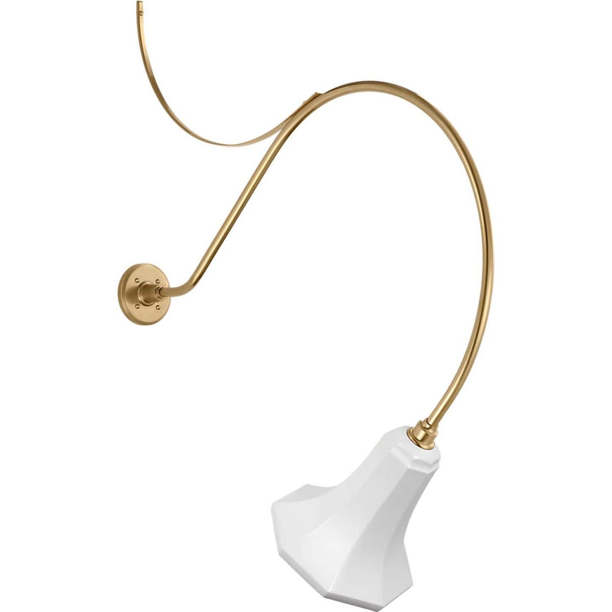 Thomas O'Brien Academy 36" Anchored Larrabee Barn Light in Hand-Rubbed Antique Brass with 9.25" White Savannah Shade W9.25" x H44.25" x E36"