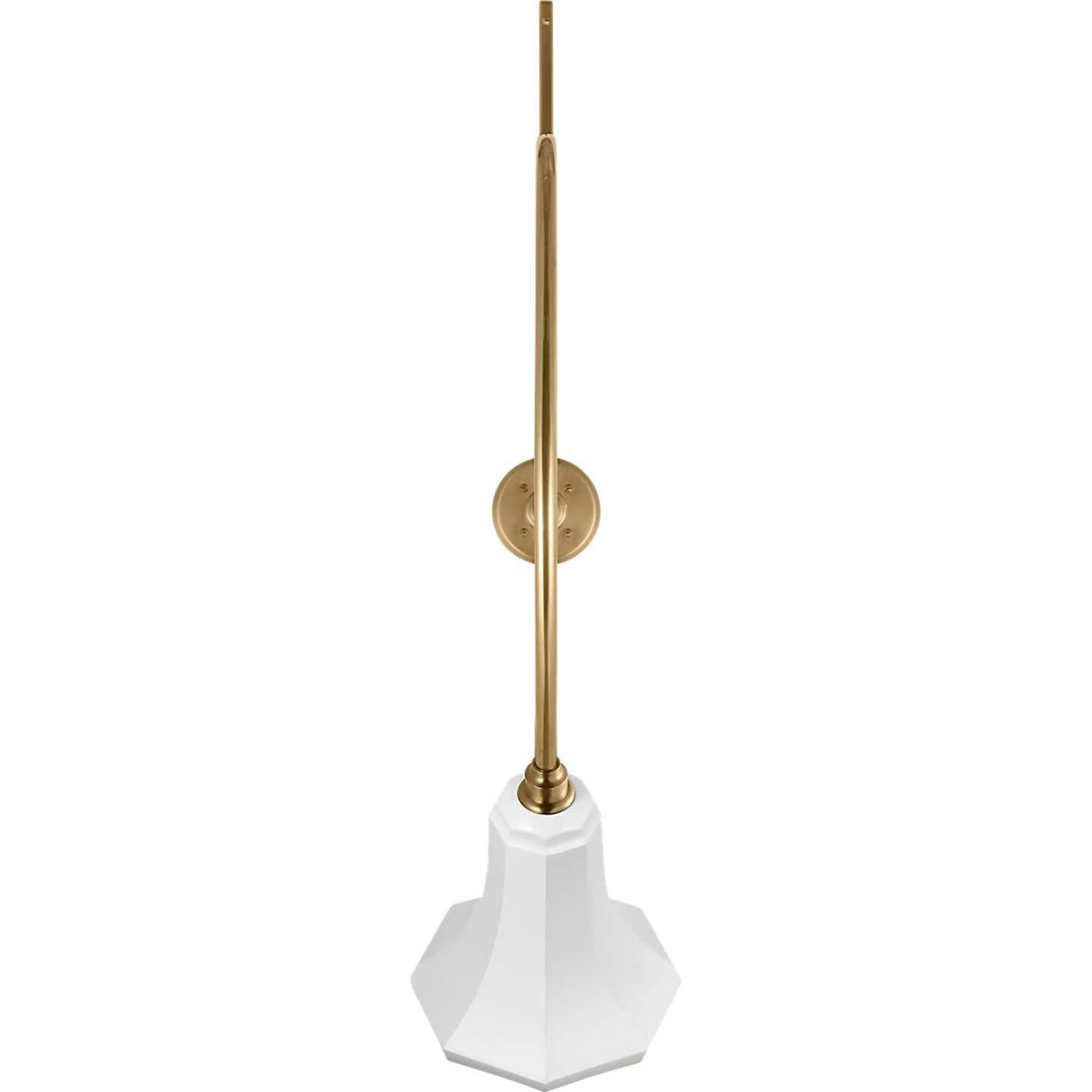 Thomas O'Brien Academy 36" Anchored Larrabee Barn Light in Hand-Rubbed Antique Brass with 9.25" White Savannah Shade W9.25" x H44.25" x E36"