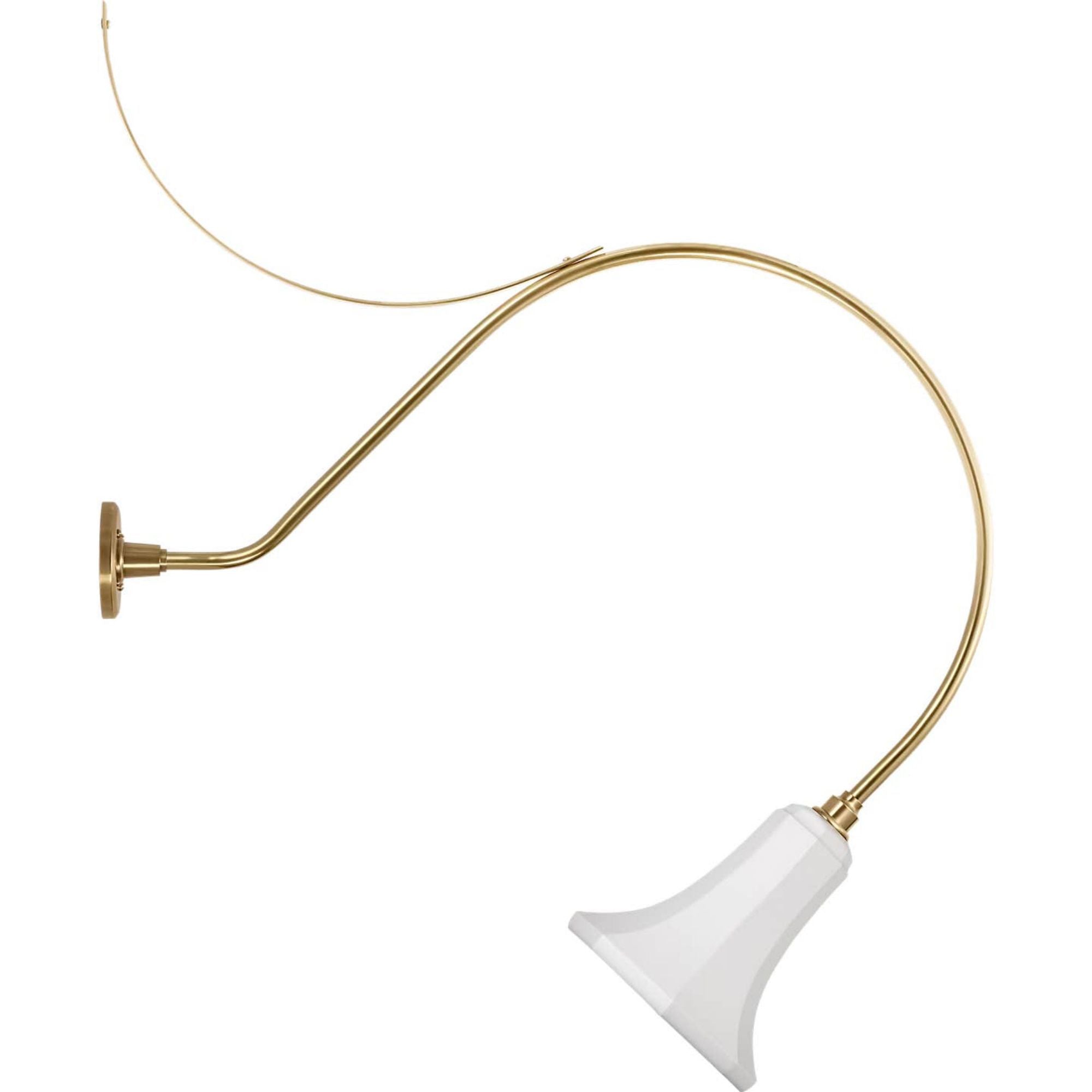 Thomas O'Brien Academy 36" Anchored Larrabee Barn Light in Hand-Rubbed Antique Brass with 9.25" White Savannah Shade W9.25" x H44.25" x E36"