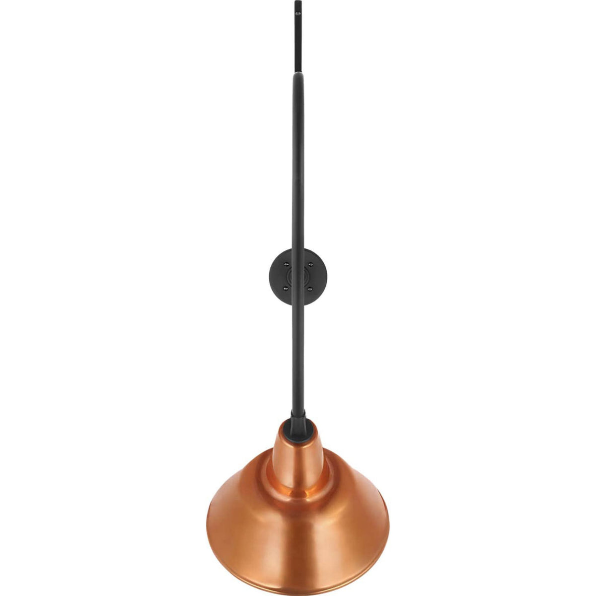 Thomas O'Brien Academy 36" Anchored Larrabee Barn Light in Matte Black with 12.5" Soft Copper Bowers Shade W12.5" x H44.75" x E36"