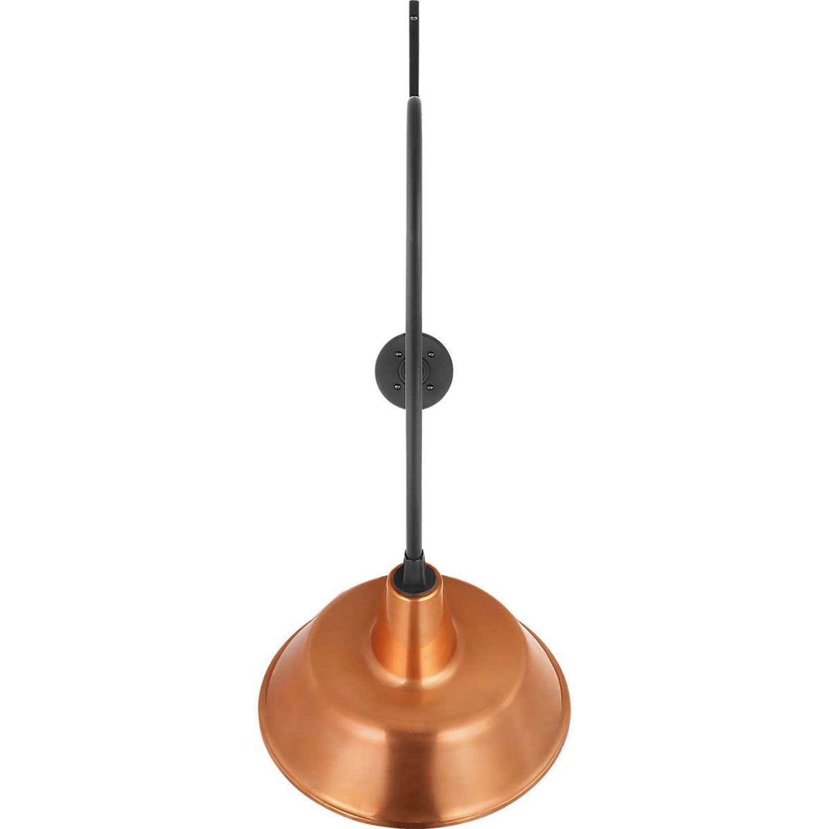 Thomas O'Brien Academy 36" Anchored Larrabee Barn Light in Matte Black with 16" Soft Copper Bowers Shade W16" x H45.75" x E36"