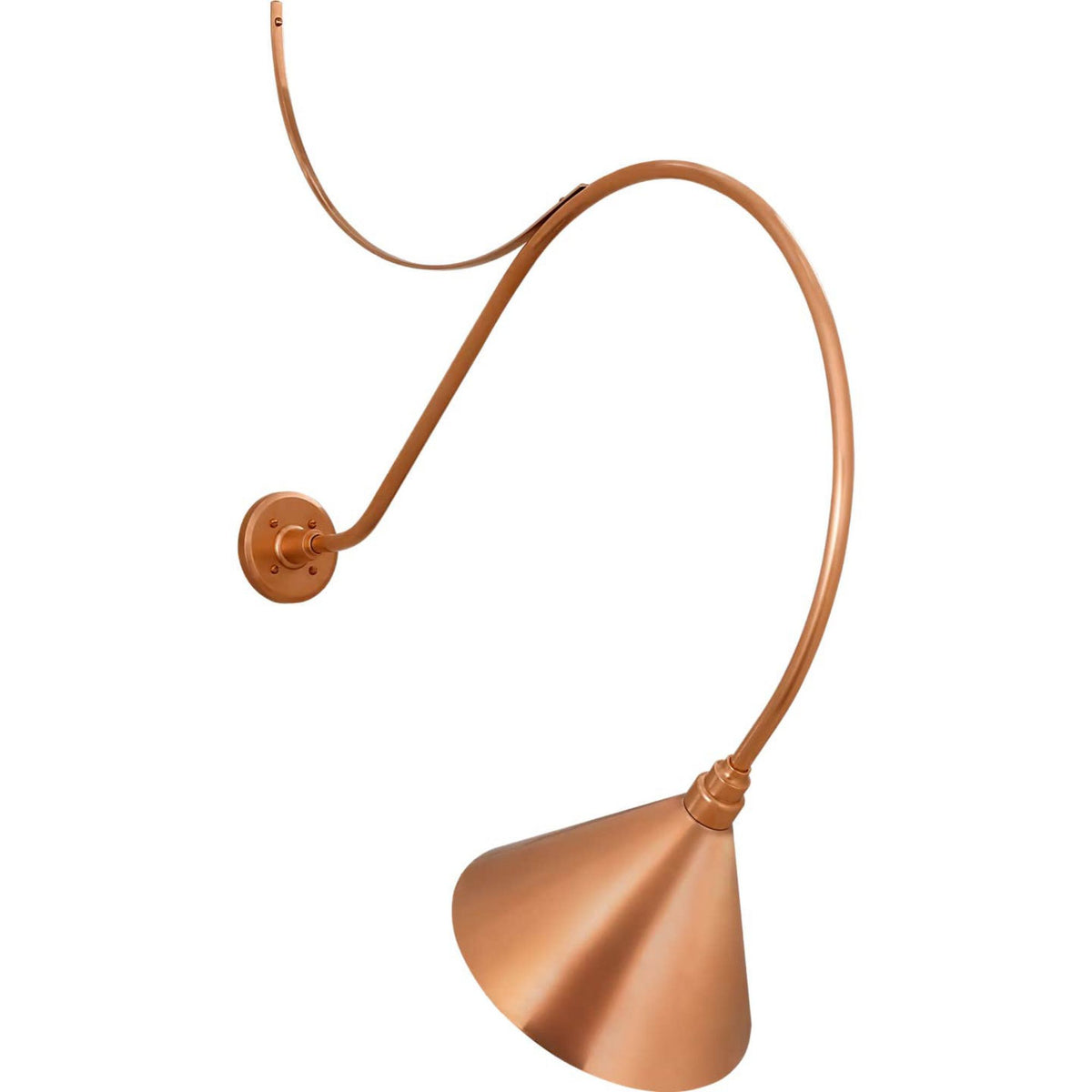 Thomas O'Brien Academy 36" Anchored Larrabee Barn Light in Soft Copper with 12.5" Conical Savannah Shade W12.5" x H44.75" x E36"