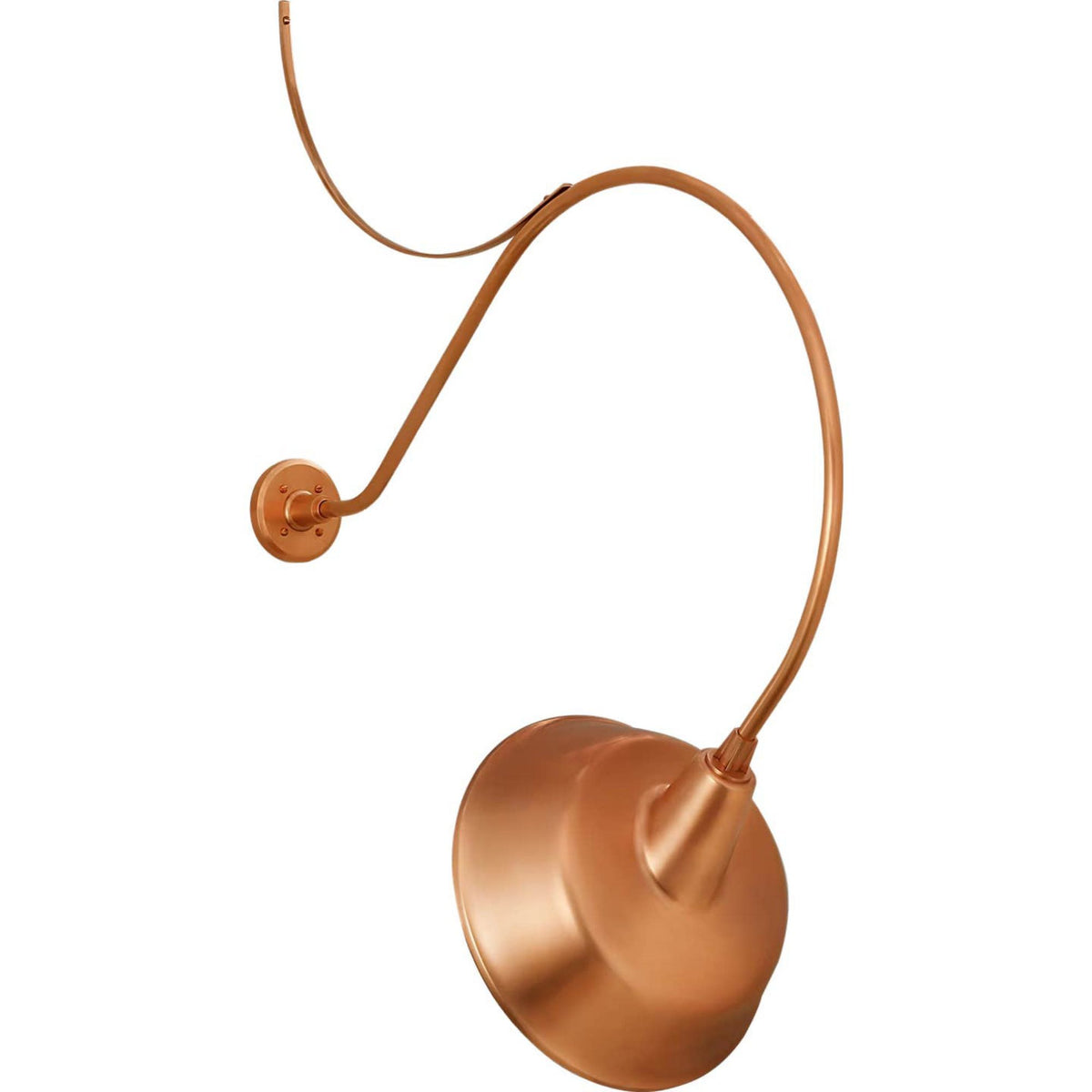 Thomas O'Brien Academy 36" Anchored Larrabee Barn Light in Soft Copper with 16" Tilted Bowers Shade W16" x H46.5" x E36"