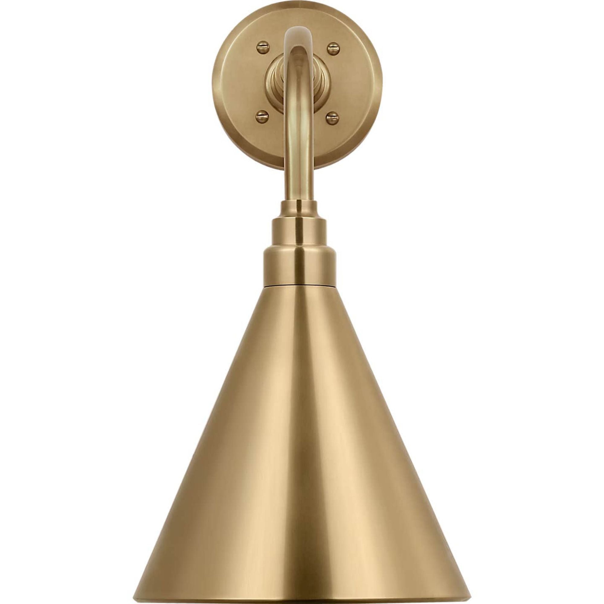 Thomas O'Brien Academy 11" Rex Barn Light in Hand-Rubbed Antique Brass with 9" Hand-Rubbed Antique Brass Conical Savannah Shade W9" x H17.75" x E15"