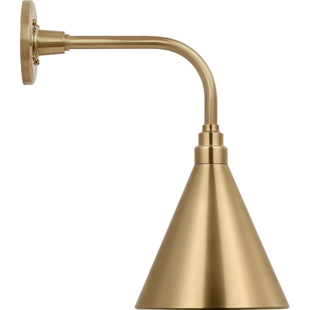 Thomas O'Brien Academy 11" Rex Barn Light in Hand-Rubbed Antique Brass with 9" Hand-Rubbed Antique Brass Conical Savannah Shade W9" x H17.75" x E15"