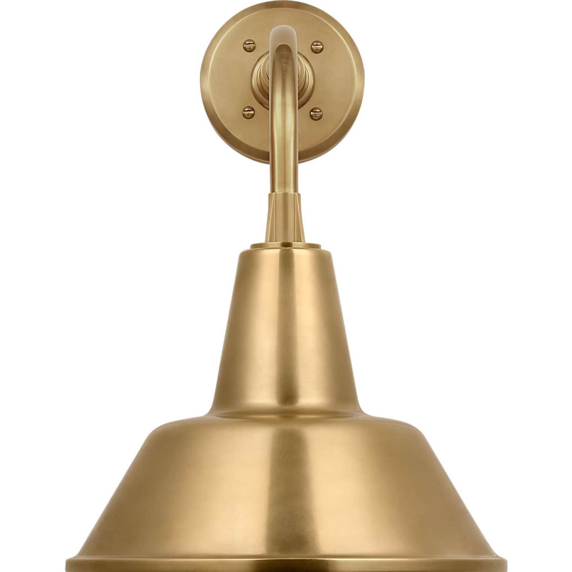 Thomas O'Brien Academy 11" Rex Barn Light in Hand-Rubbed Antique Brass with 12.5" Hand-Rubbed Antique Brass Bowers Shade W12.5" x H17.75" x E16.75"