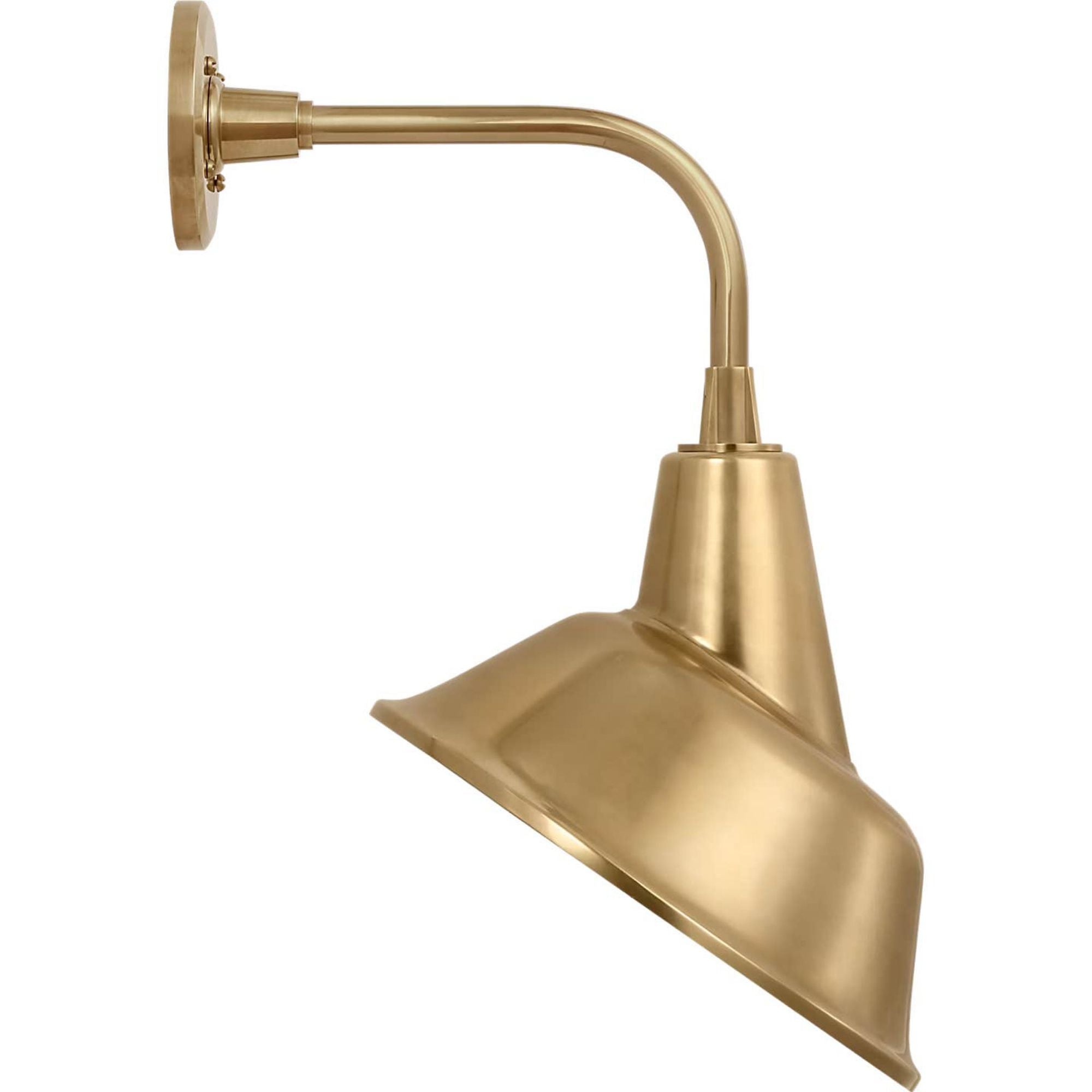 Thomas O'Brien Academy 11" Rex Barn Light in Hand-Rubbed Antique Brass with 12.5" Hand-Rubbed Antique Brass Tilted Bowers Shade W12.5" x H20.75" x E14"