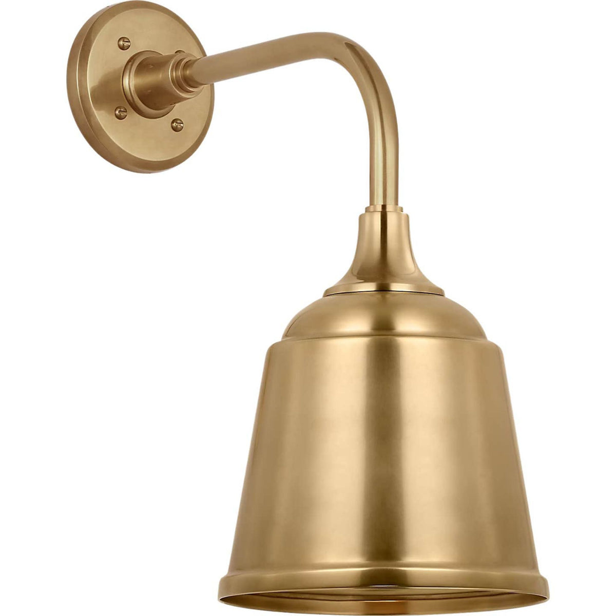Thomas O'Brien Academy 11" Rex Barn Light in Hand-Rubbed Antique Brass with 8" Hand-Rubbed Antique Brass Rockhouse Shade W8" x H16.5" x E14.5"
