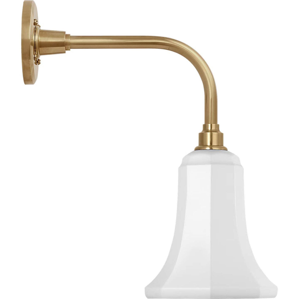 Thomas O'Brien Academy 11" Rex Barn Light in Hand-Rubbed Antique Brass with 7.5" White Savannah Shade W7.5" x H17" x E14.25"