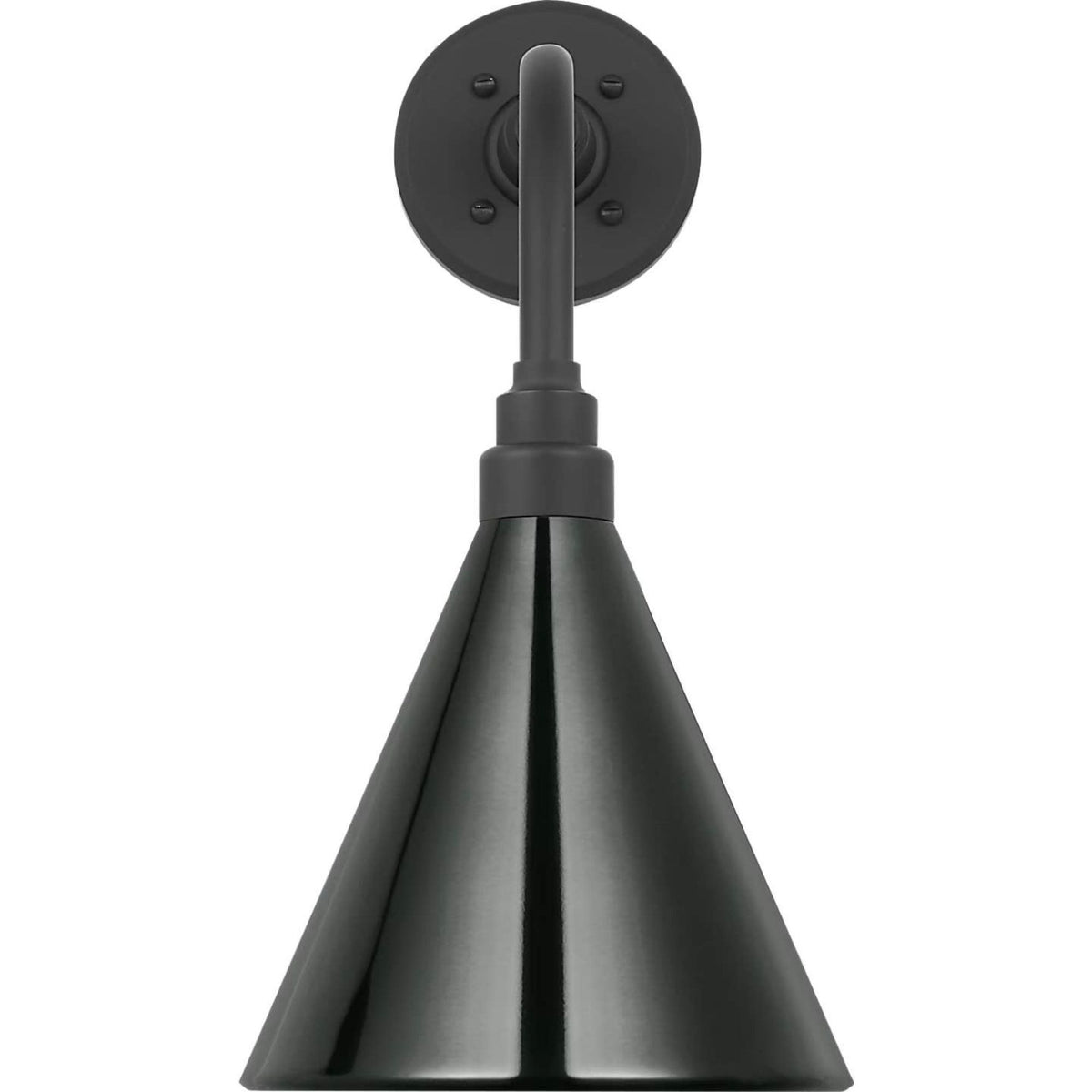 Thomas O'Brien Academy 11" Rex Barn Light in Matte Black with 9" Green Conical Savannah Shade W9" x H17.75" x E15"