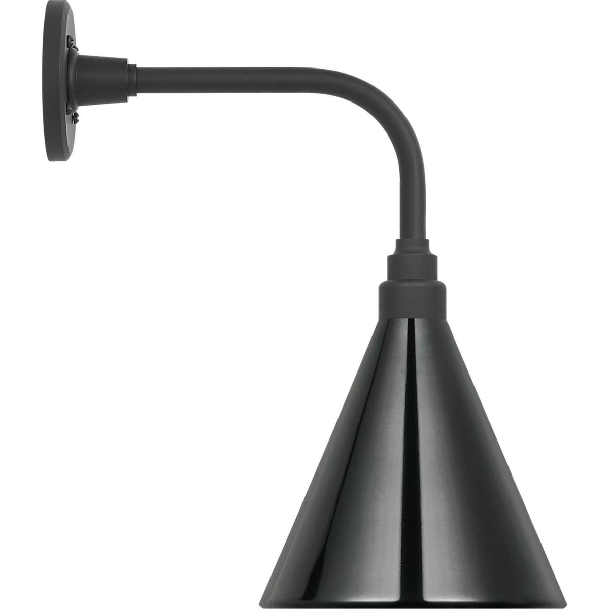 Thomas O'Brien Academy 11" Rex Barn Light in Matte Black with 9" Green Conical Savannah Shade W9" x H17.75" x E15"