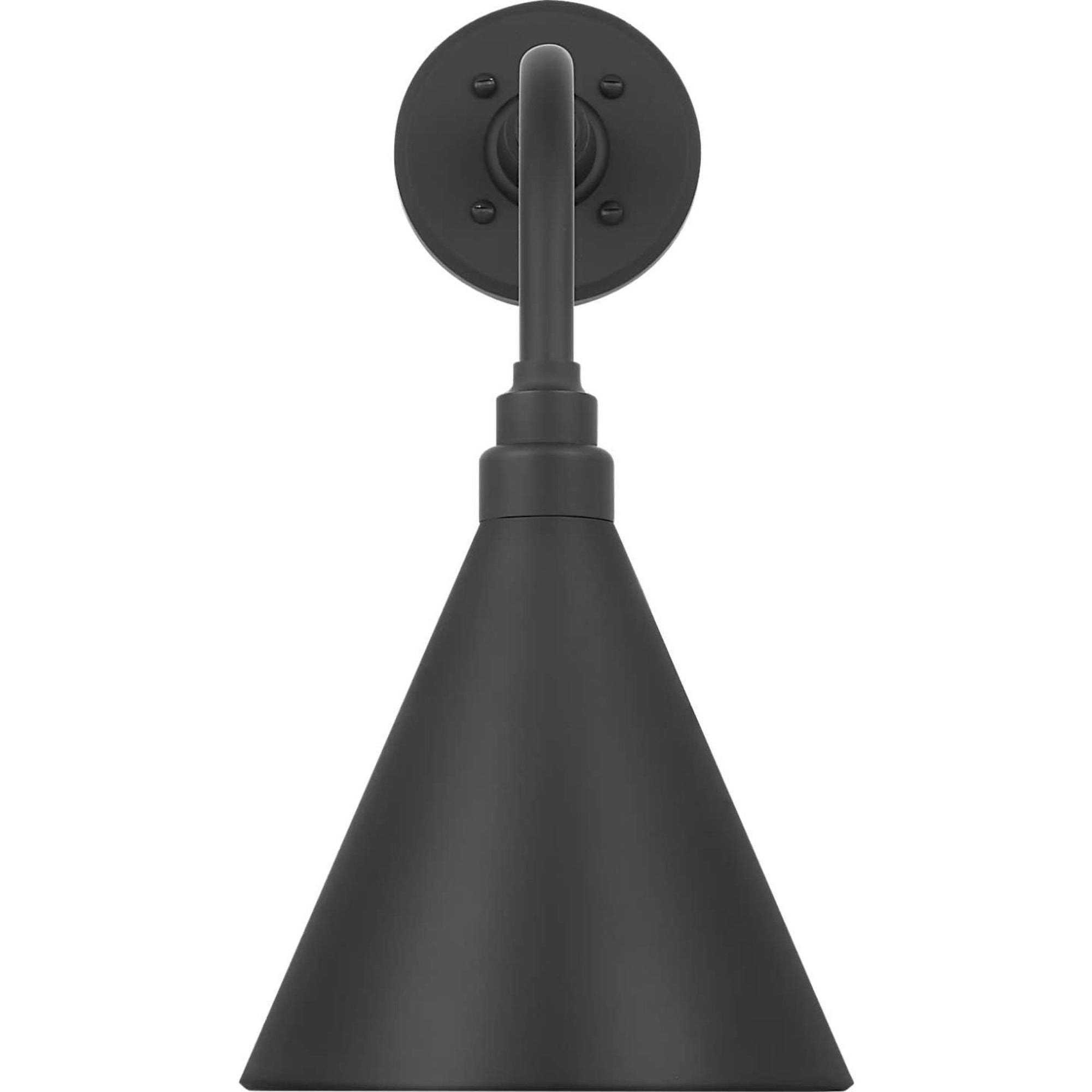 Thomas O'Brien Academy 11" Rex Barn Light in Matte Black with 9" Matte Black Conical Savannah Shade W9" x H17.75" x E15"