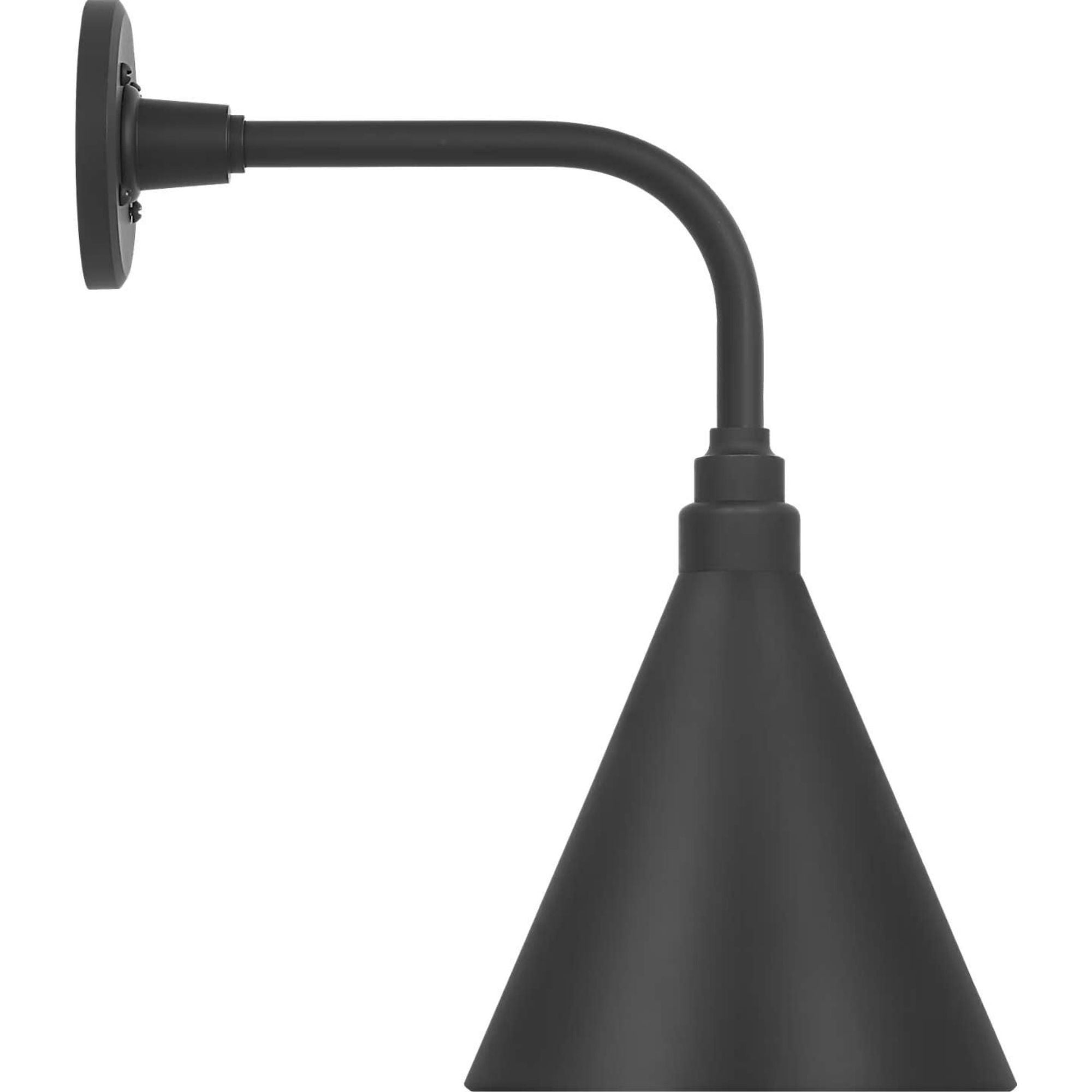 Thomas O'Brien Academy 11" Rex Barn Light in Matte Black with 9" Matte Black Conical Savannah Shade W9" x H17.75" x E15"