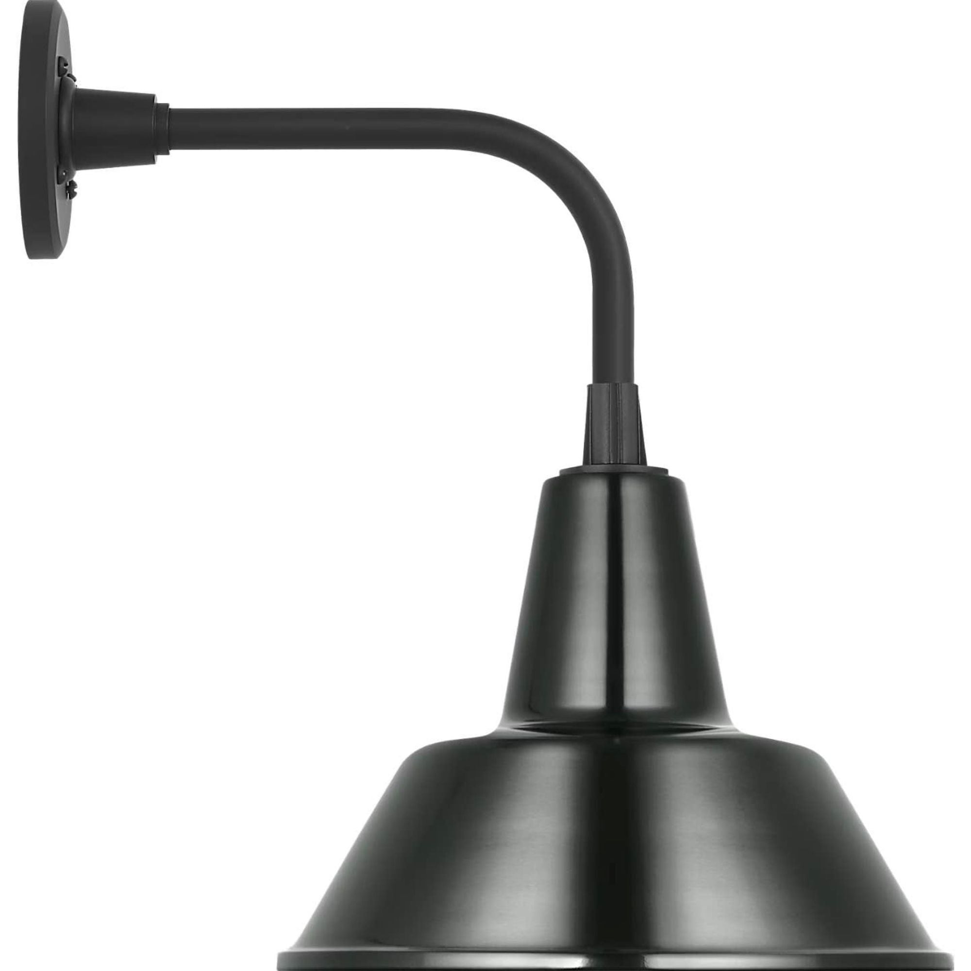 Thomas O'Brien Academy 11" Rex Barn Light in Matte Black with 12.5" Green Bowers Shade W12.5" x H17.75" x E16.75"