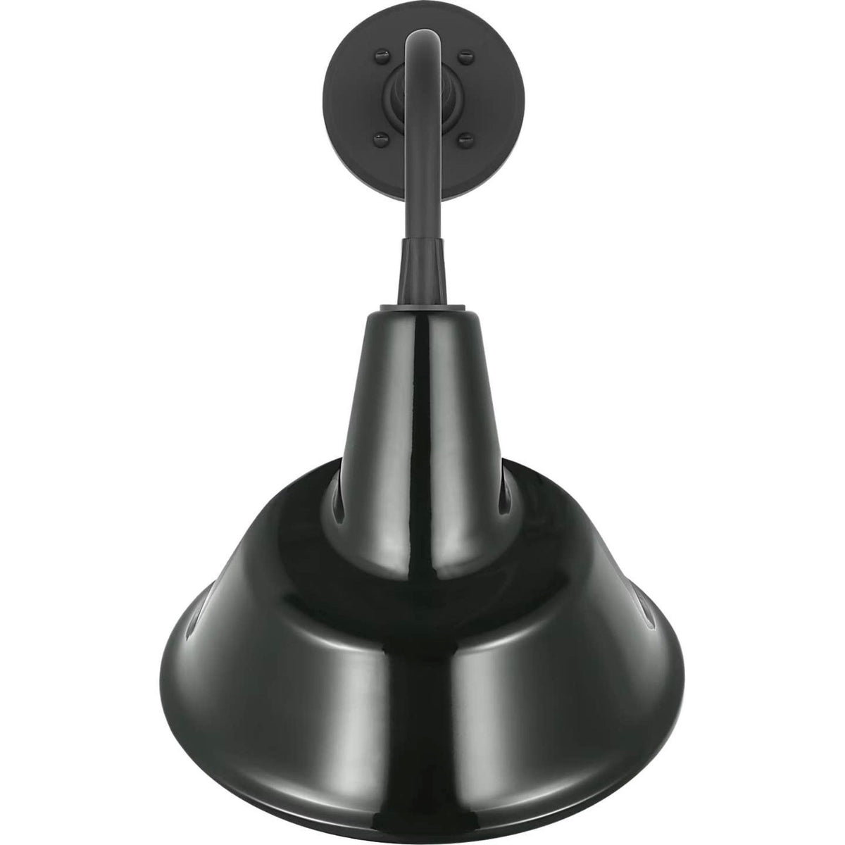 Thomas O'Brien Academy 11" Rex Barn Light in Matte Black with 12.5" Green Tilted Bowers Shade W12.5" x H20.75" x E14"