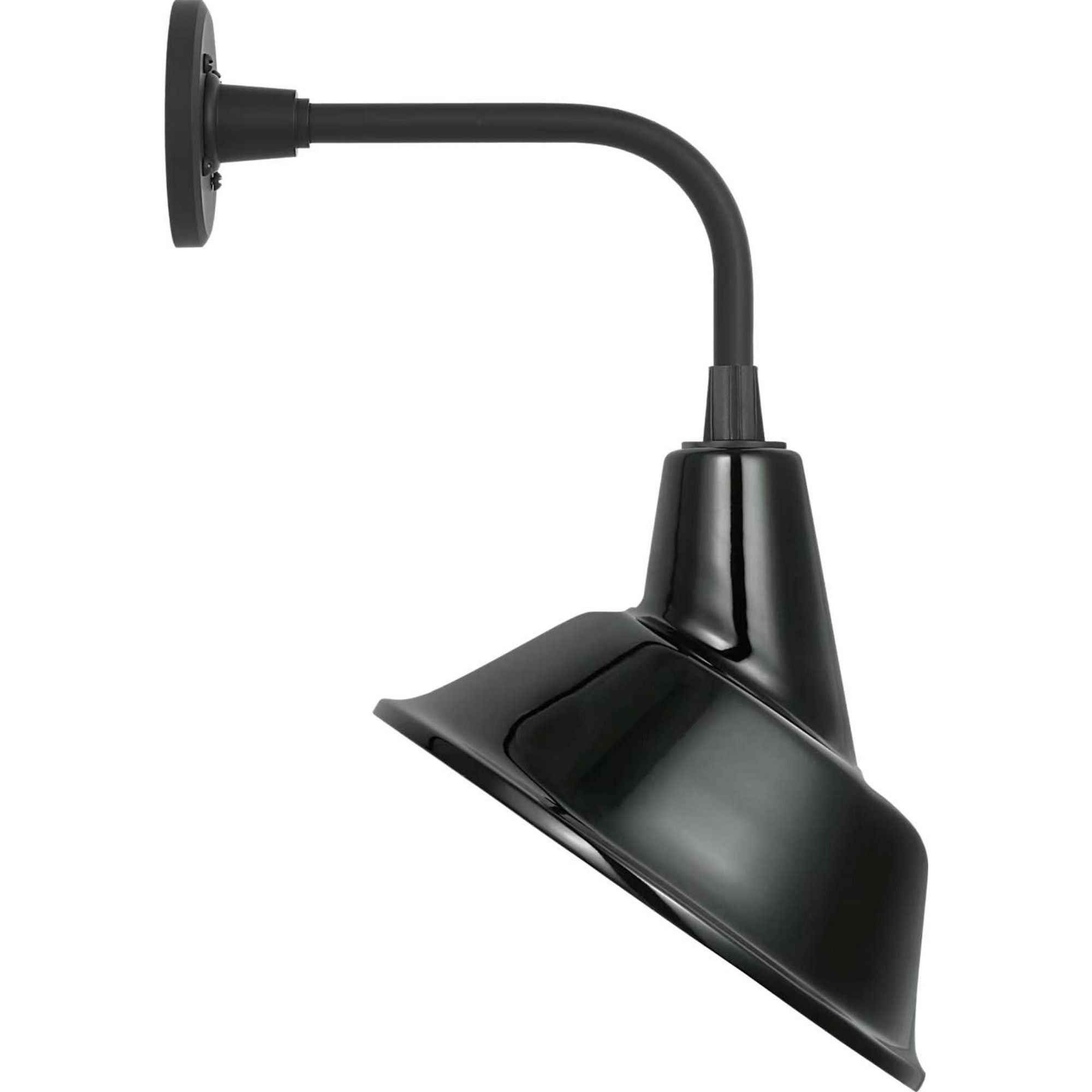 Thomas O'Brien Academy 11" Rex Barn Light in Matte Black with 12.5" Green Tilted Bowers Shade W12.5" x H20.75" x E14"