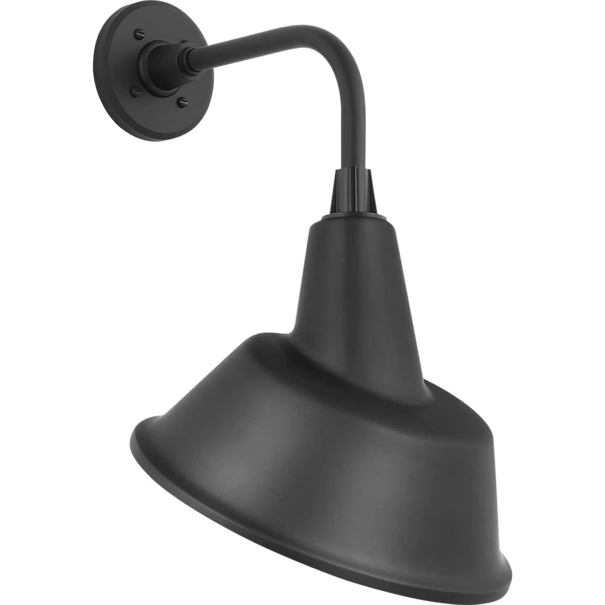 Thomas O'Brien Academy 11" Rex Barn Light in Matte Black with 12.5" Matte Black Tilted Bowers Shade W12.5" x H20.75" x E14"