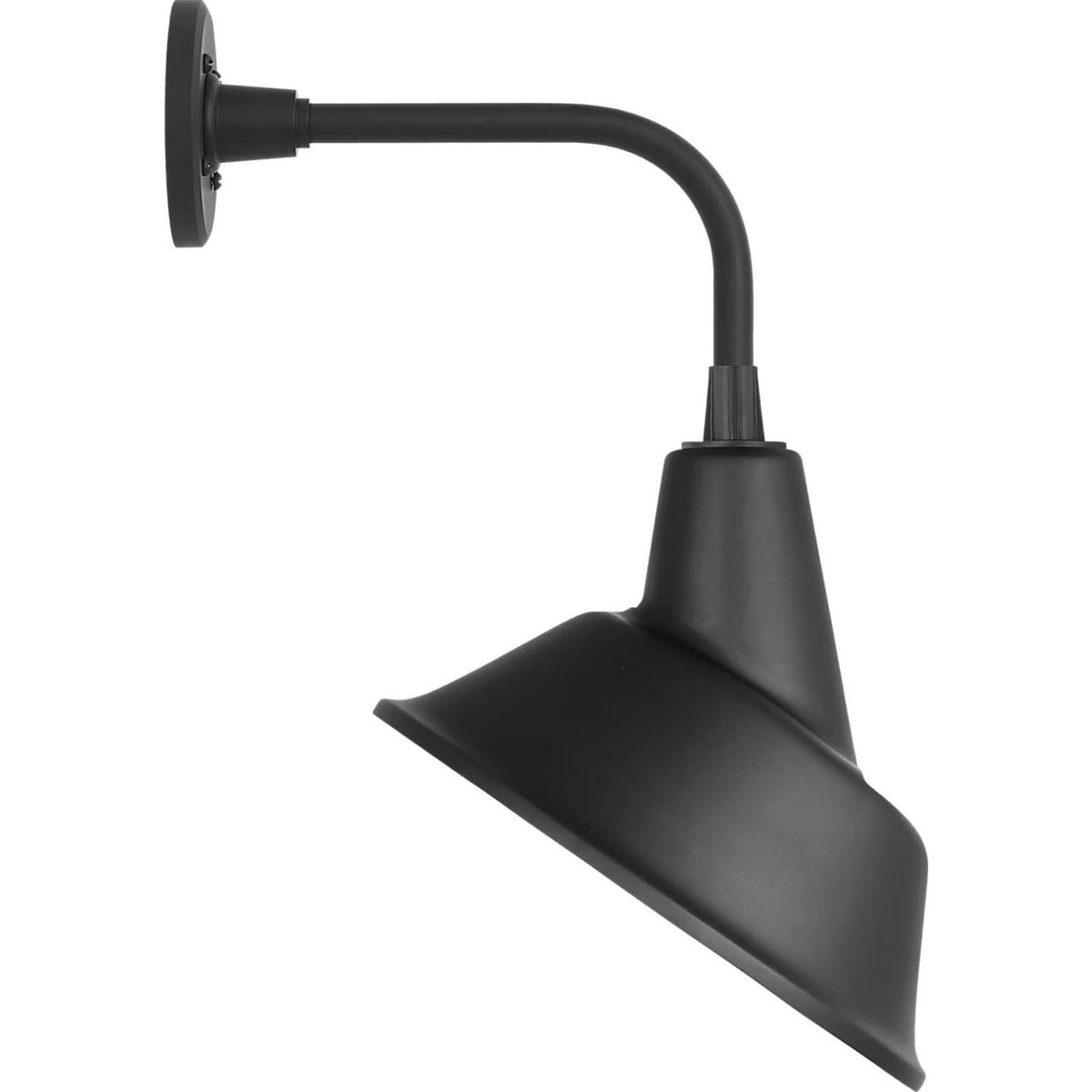 Thomas O'Brien Academy 11" Rex Barn Light in Matte Black with 12.5" Matte Black Tilted Bowers Shade W12.5" x H20.75" x E14"