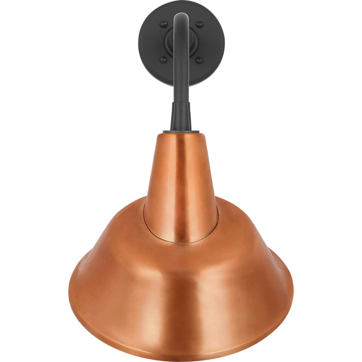 Thomas O'Brien Academy 11" Rex Barn Light in Matte Black with 12.5" Soft Copper Tilted Bowers Shade W12.5" x H20.75" x E14"