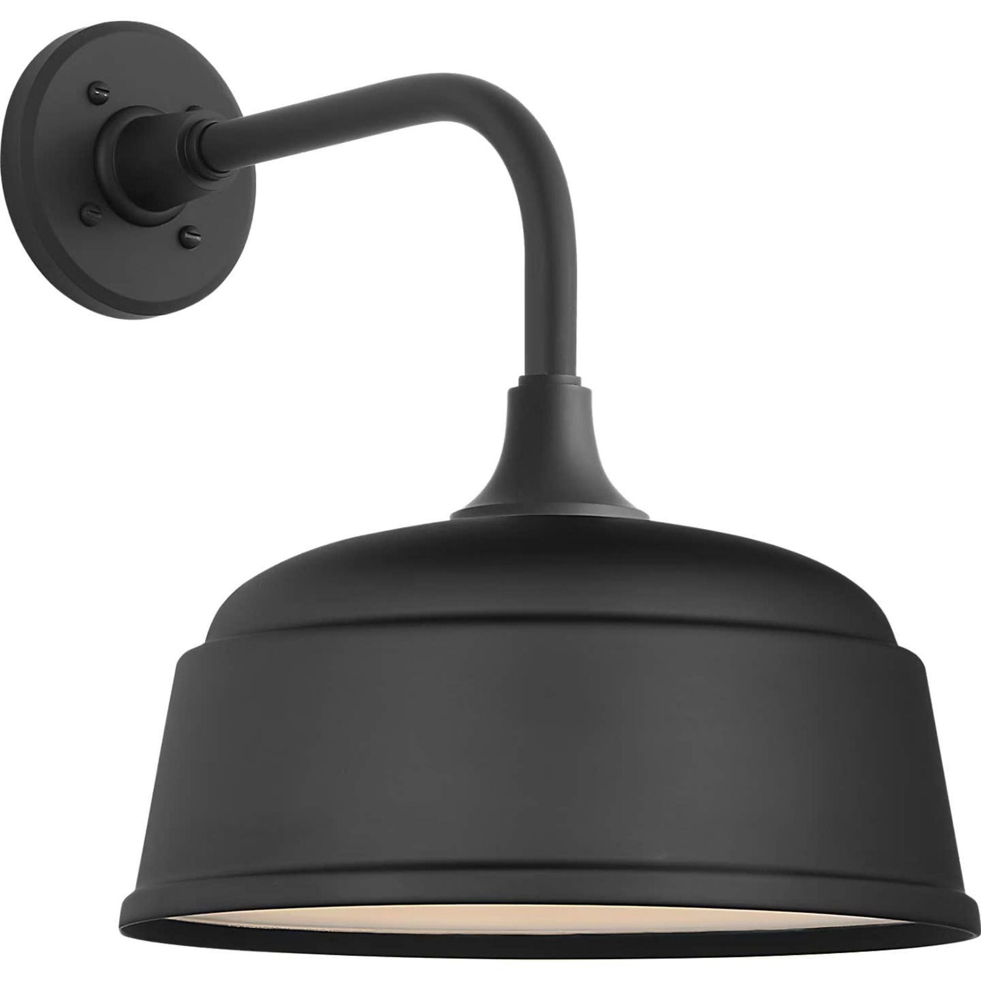 Thomas O'Brien Academy 11" Rex Barn Light in Matte Black with 12.5" Matte Black Rockhouse Shade W12.5" x H15.25" x E16.75"