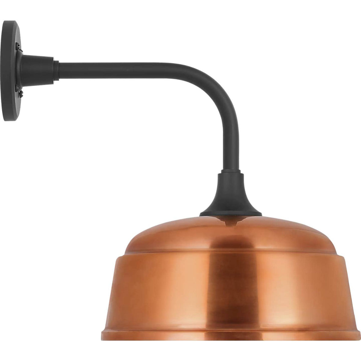 Thomas O'Brien Academy 11" Rex Barn Light in Matte Black with 12.5" Soft Copper Rockhouse Shade W12.5" x H15.25" x E16.75"