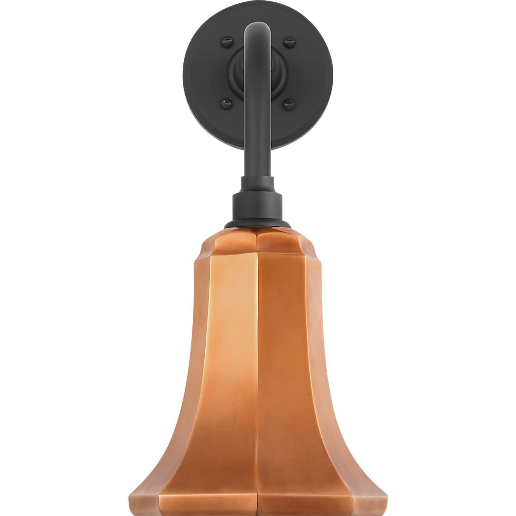 Thomas O'Brien Academy 11" Rex Barn Light in Matte Black with 7.5" Soft Copper Savannah Shade W7.5" x H17" x E14.25"