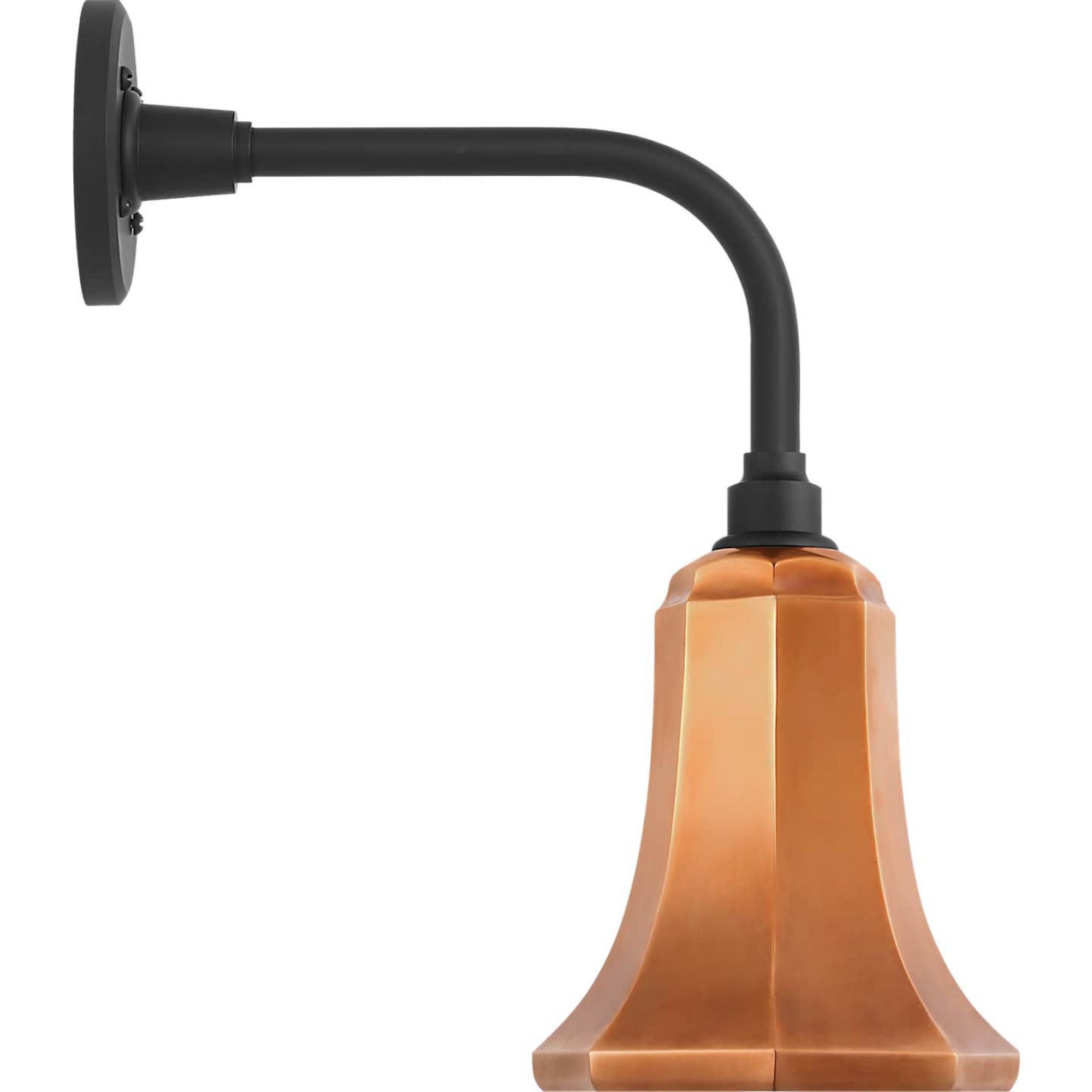 Thomas O'Brien Academy 11" Rex Barn Light in Matte Black with 7.5" Soft Copper Savannah Shade W7.5" x H17" x E14.25"