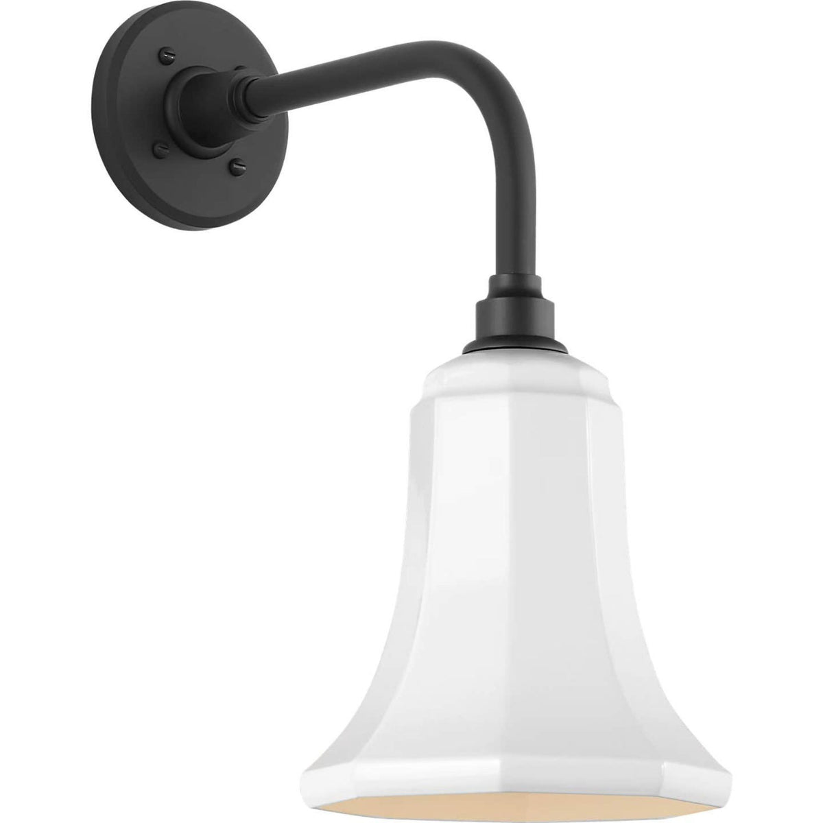 Thomas O'Brien Academy 11" Rex Barn Light in Matte Black with 7.5" White Savannah Shade W7.5" x H17" x E14.25"