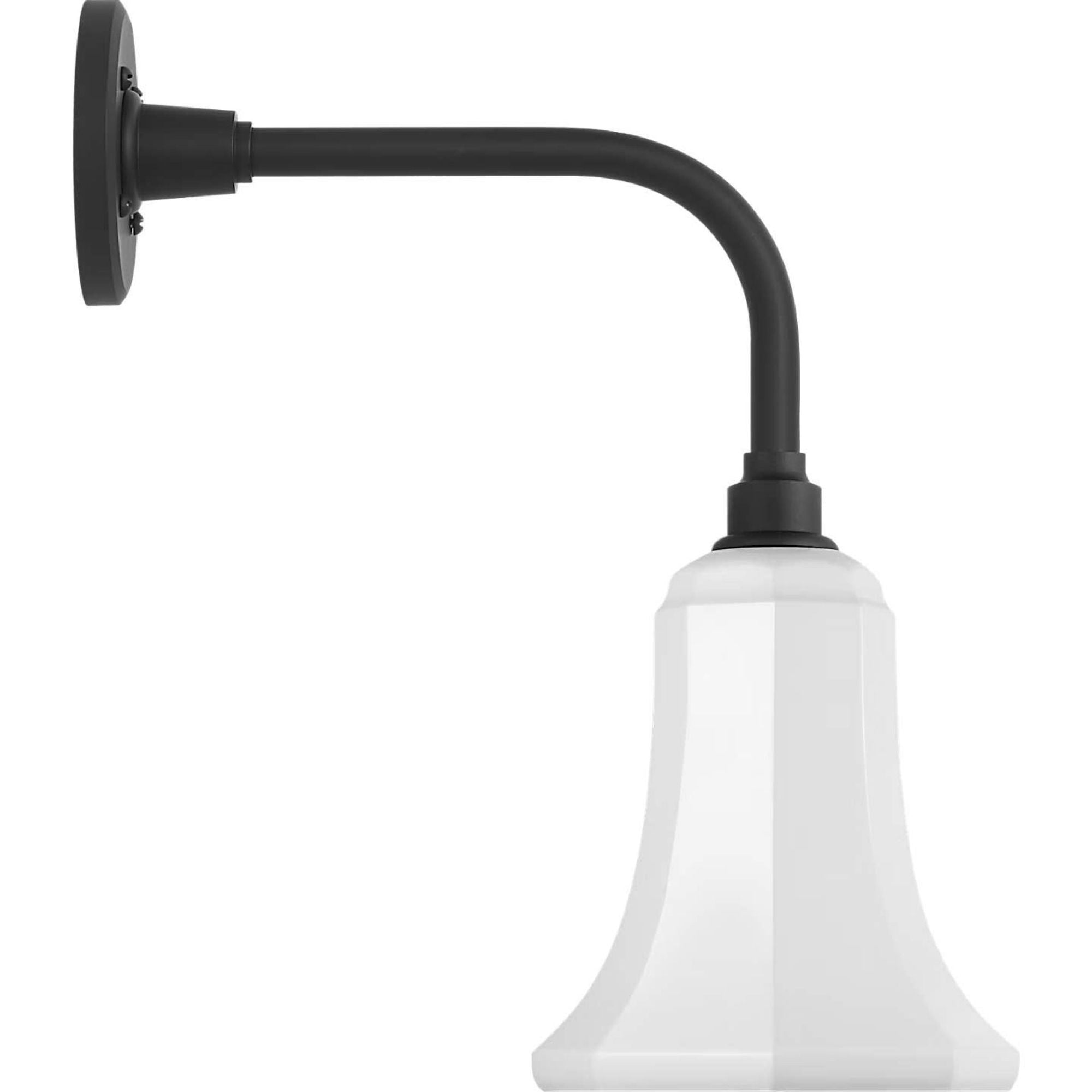 Thomas O'Brien Academy 11" Rex Barn Light in Matte Black with 7.5" White Savannah Shade W7.5" x H17" x E14.25"