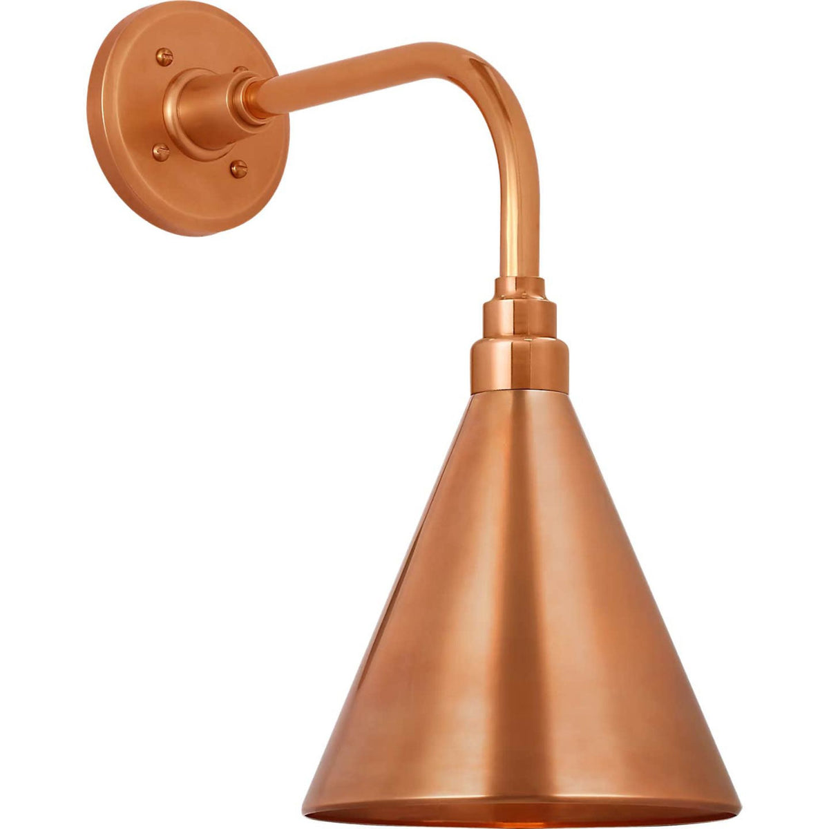 Thomas O'Brien Academy 11" Rex Barn Light in Soft Copper with 9" Soft Copper Conical Savannah Shade W9" x H17.75" x E15"