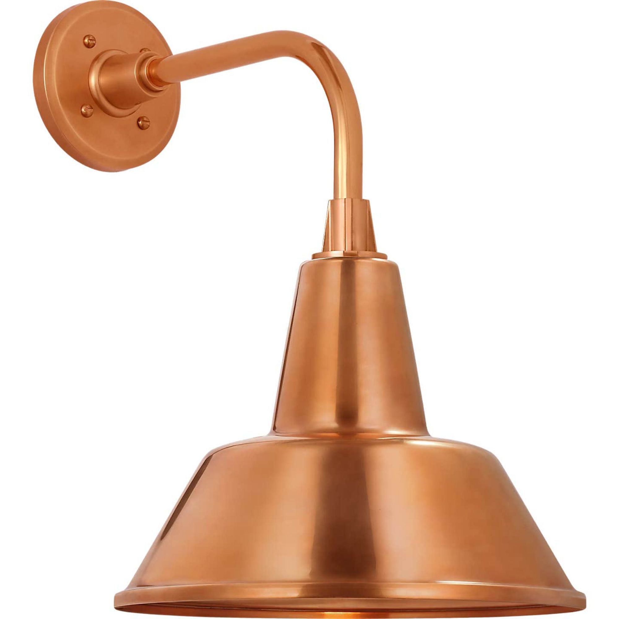 Thomas O'Brien Academy 11" Rex Barn Light in Soft Copper with 12.5" Soft Copper Bowers Shade W12.5" x H17.75" x E16.75"