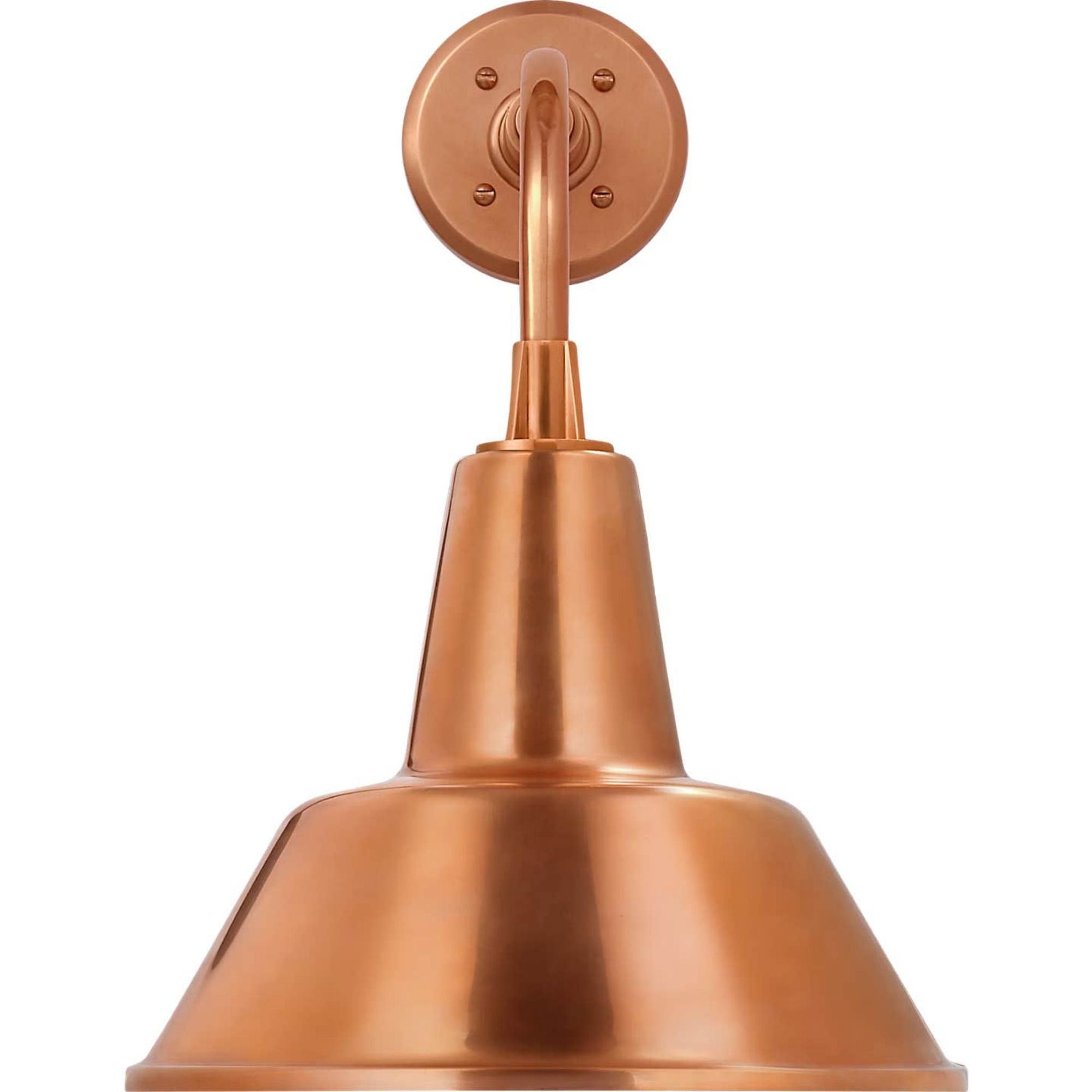 Thomas O'Brien Academy 11" Rex Barn Light in Soft Copper with 12.5" Soft Copper Bowers Shade W12.5" x H17.75" x E16.75"