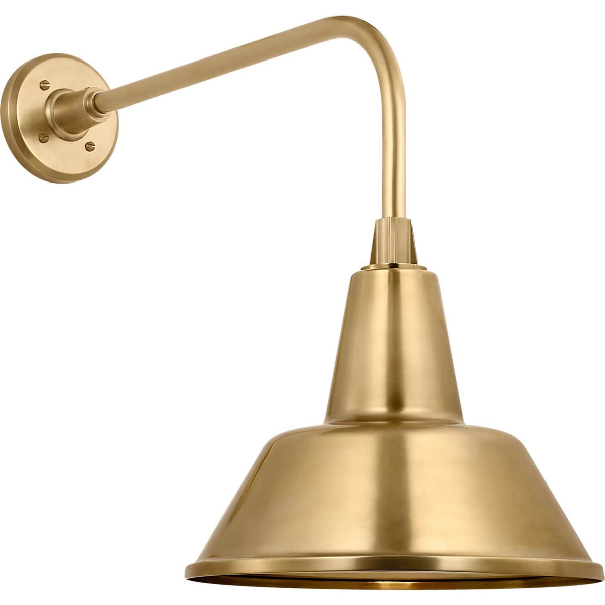 Thomas O'Brien Academy 20" Rex Barn Light in Hand-Rubbed Antique Brass with 12.5" Bowers Shade W12.5" x H19.5" x E26.25"