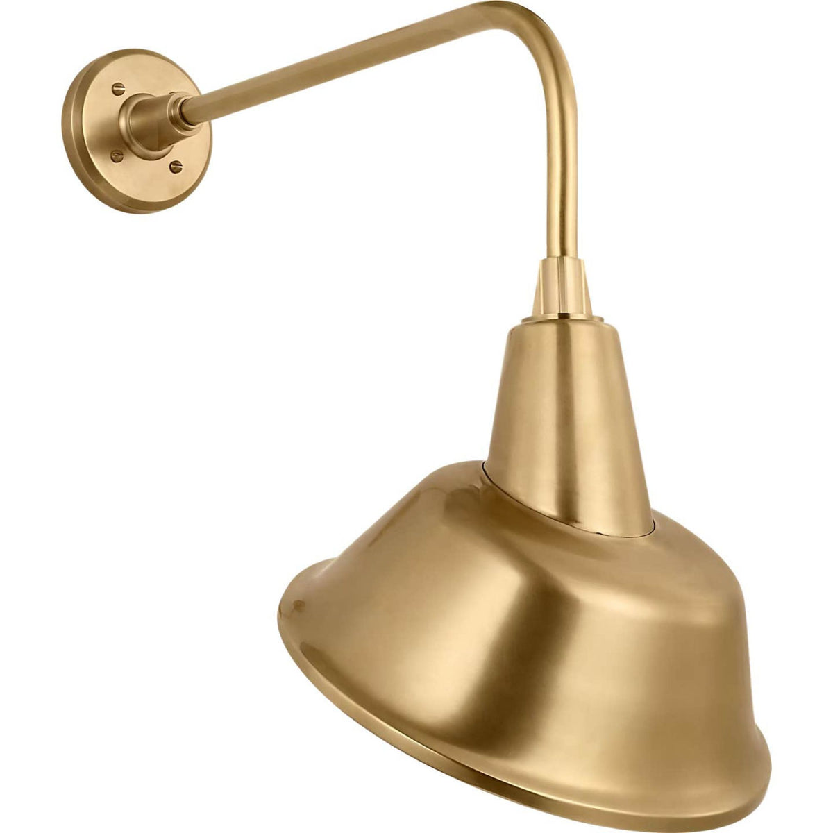 Thomas O'Brien Academy 20" Rex Barn Light in Hand-Rubbed Antique Brass with 12.5" Tilted Bowers Shade W12.5" x H22.5" x E23.5"