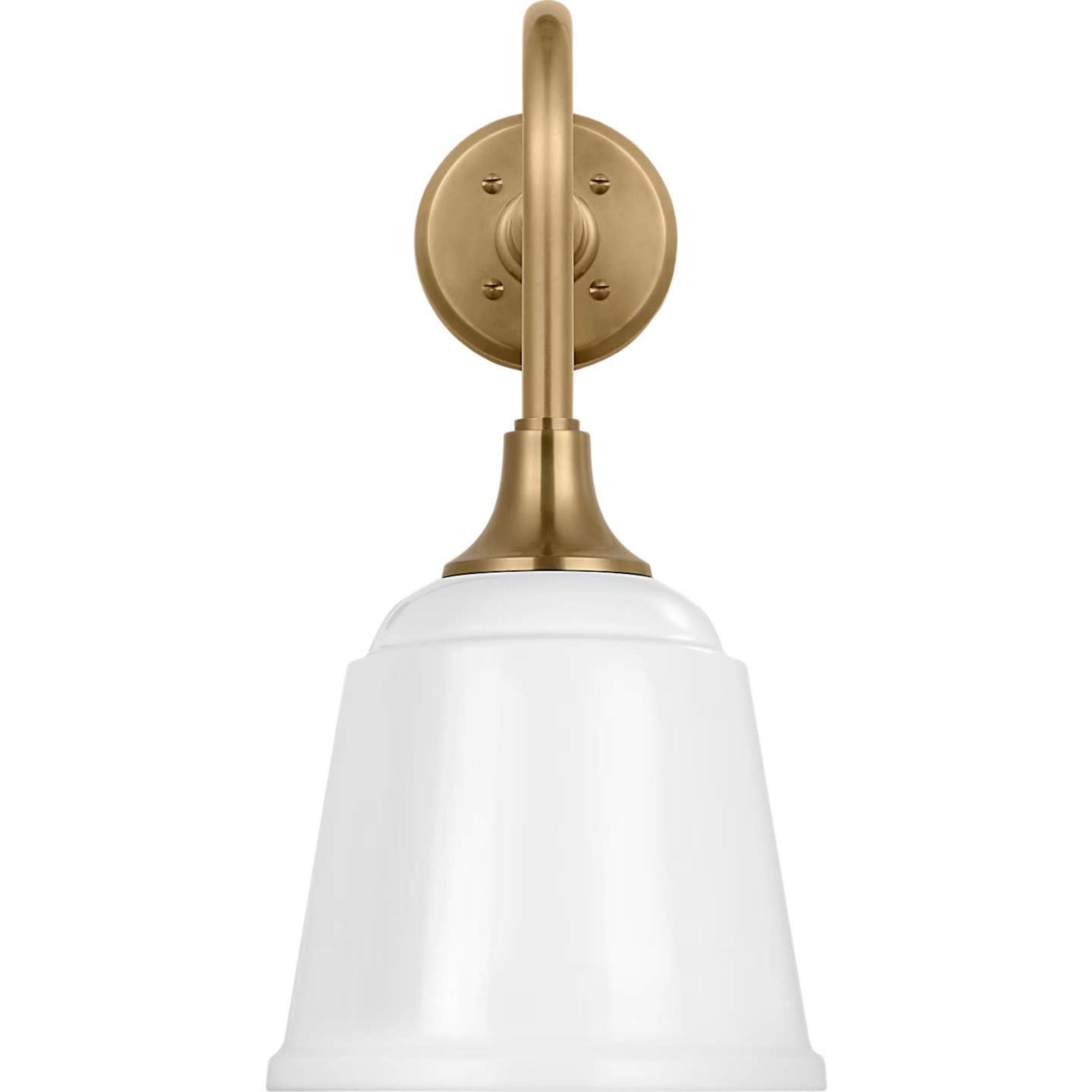 Thomas O'Brien Academy 20" Rex Barn Light in Hand-Rubbed Antique Brass with 8" White Rockhouse Shade W8" x H18.5" x E24"